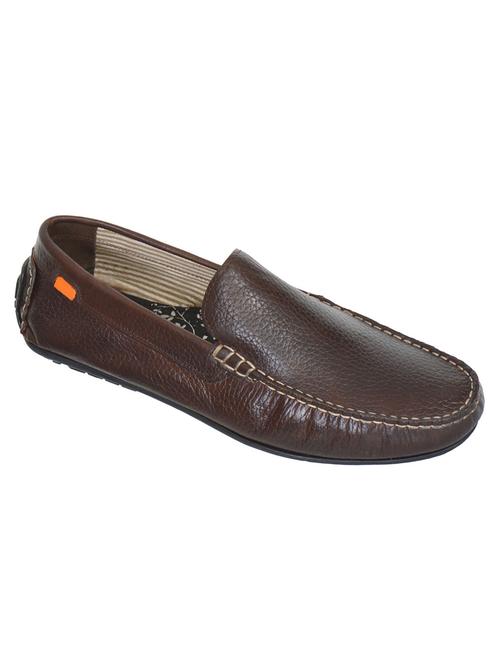 brown leather slip on loafers - 17474548 - Standard Image - 1