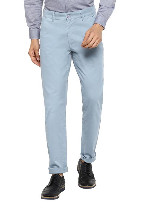 light blue solid chinos - 17474731 - Standard Image - 1