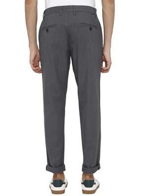 black checkered flat front casual trouser - 17474759 - Standard Image - 3