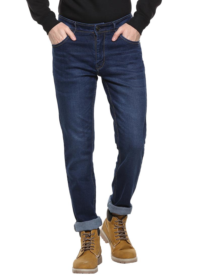 navy blue light washed denim jeans - 17474803 - Zoom Image - 1