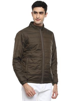 brown solid quilted jacket - 17474836 - Standard Image - 2