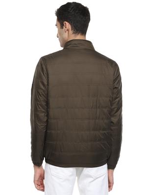brown solid quilted jacket - 17474836 - Standard Image - 3