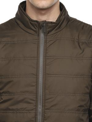 brown solid quilted jacket - 17474836 - Standard Image - 5