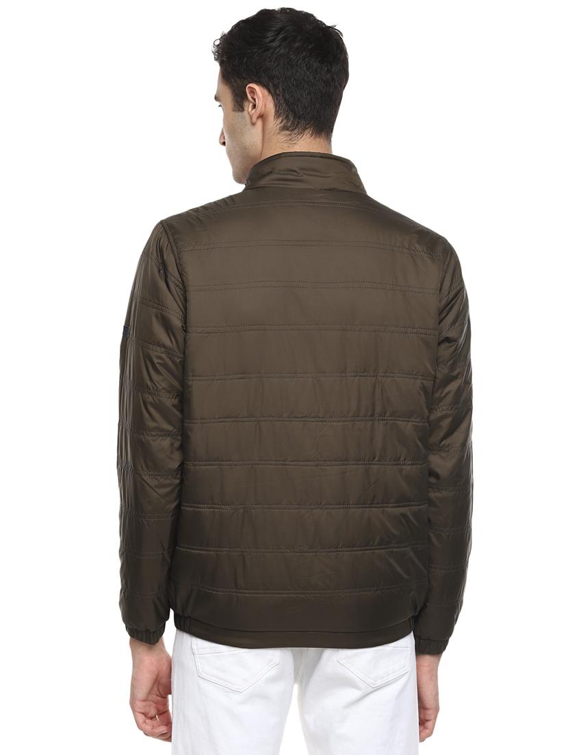 brown solid quilted jacket - 17474836 - Zoom Image - 3