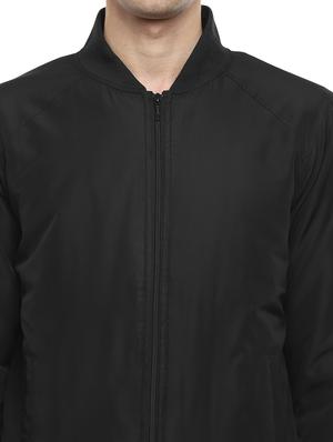 black solid casual jacket - 17474842 - Standard Image - 5