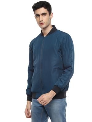 blue solid bomber jacket - 17474843 - Standard Image - 2