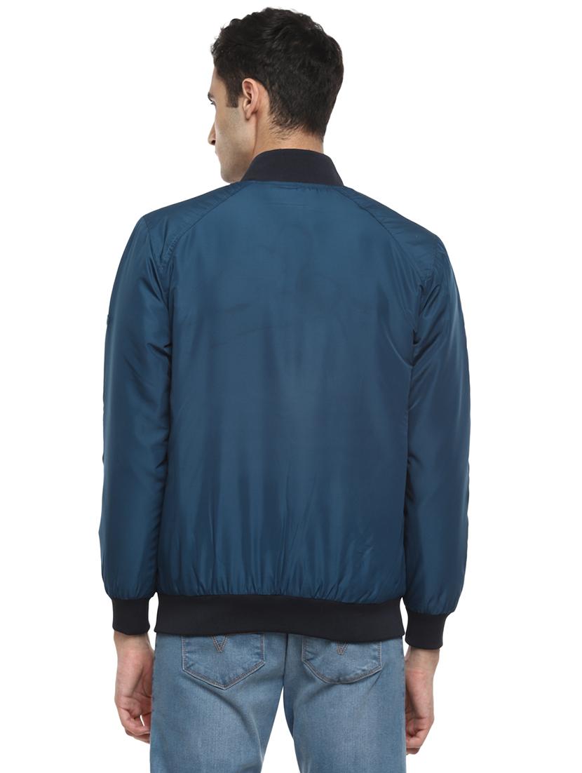 blue solid bomber jacket - 17474843 - Zoom Image - 3
