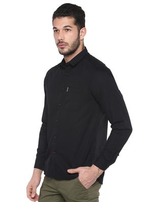 black solid casual shirt - 17474912 - Standard Image - 2
