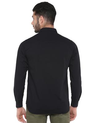 black solid casual shirt - 17474912 - Standard Image - 3