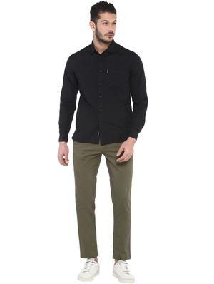 black solid casual shirt - 17474912 - Standard Image - 4