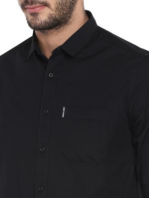 black solid casual shirt - 17474912 - Standard Image - 5