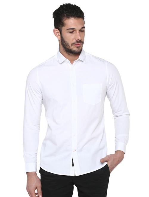 white solid casual shirt - 17474915 - Standard Image - 1