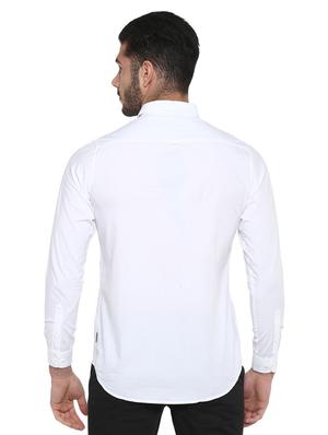 white solid casual shirt - 17474915 - Standard Image - 3