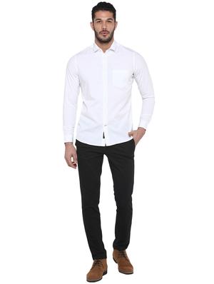 white solid casual shirt - 17474915 - Standard Image - 4