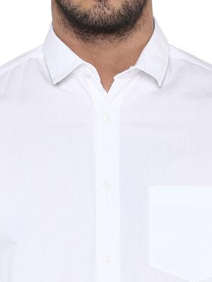 white solid casual shirt - 17474915 - Standard Image - 5