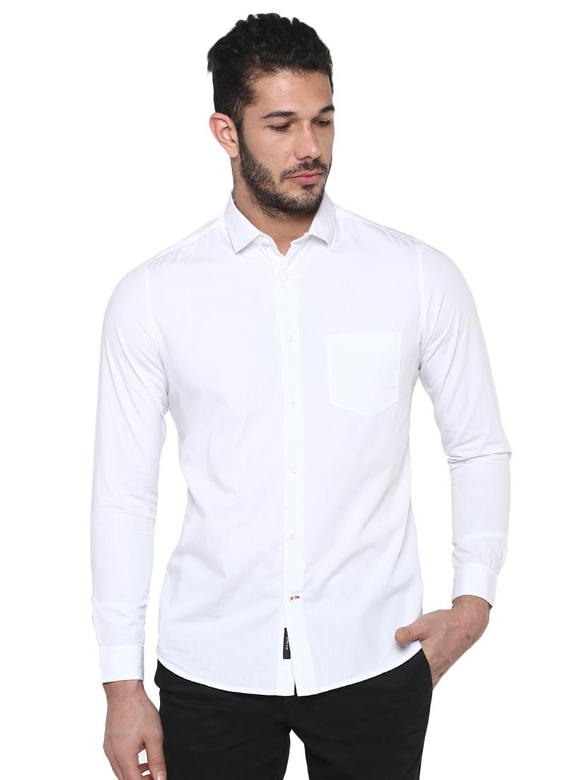 white solid casual shirt - 17474915 - Zoom Image - 1