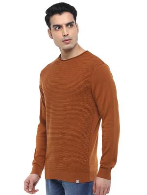 brown self design pullover - 17474986 - Standard Image - 2