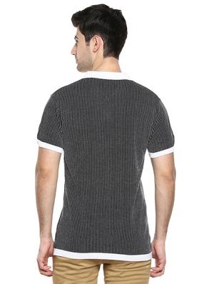 black striped collared t-shirt - 17475091 - Standard Image - 3