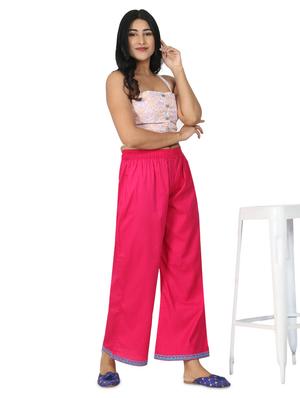 embroidered hem palazzo - 17475126 - Standard Image - 4