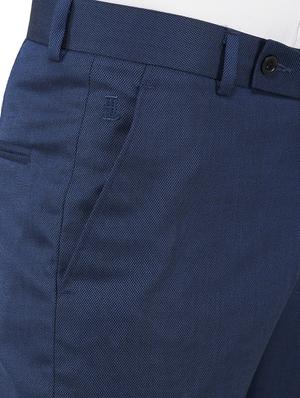 blue solid flat front formal trouser - 17475329 - Standard Image - 5