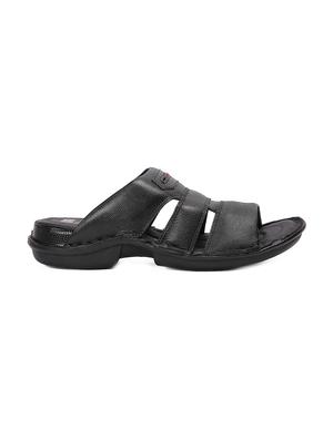 black leather slip on slippers - 17475726 - Standard Image - 2