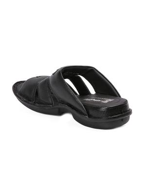 black leather slip on slippers - 17475726 - Standard Image - 3