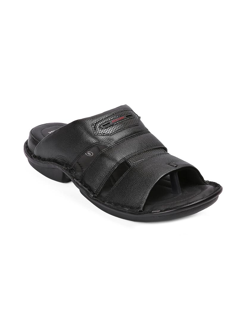 black leather slip on slippers - 17475726 - Zoom Image - 1