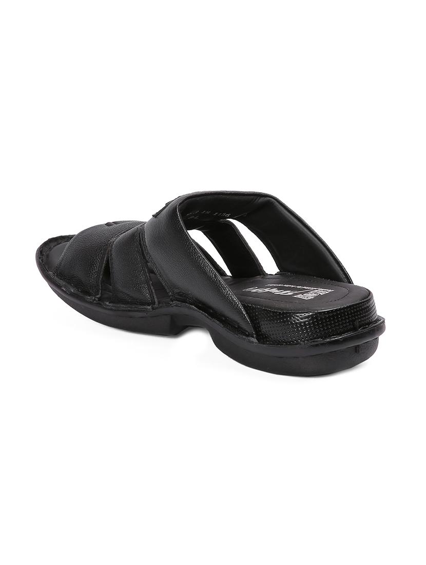 black leather slip on slippers - 17475726 - Zoom Image - 3