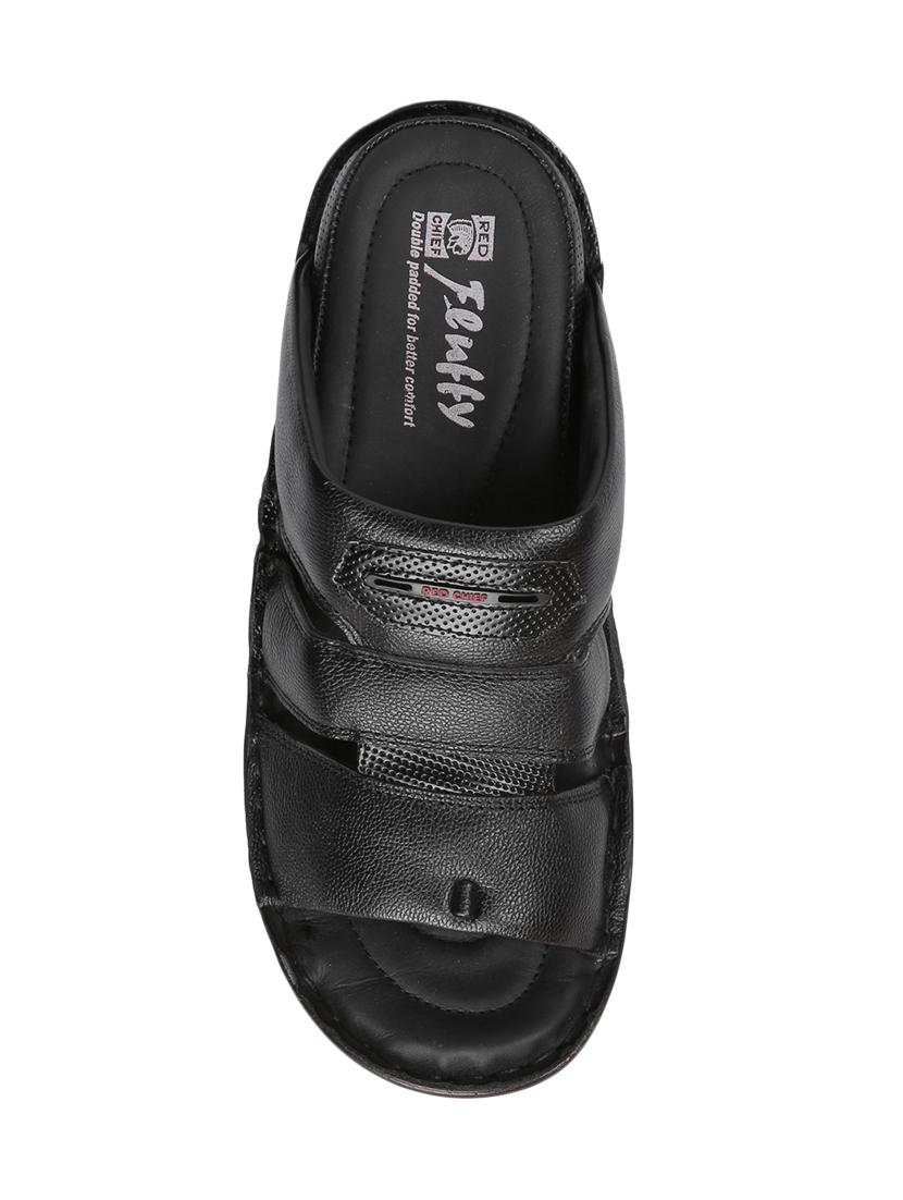 black leather slip on slippers - 17475726 - Zoom Image - 4