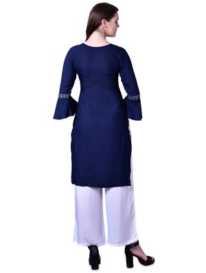 embroidered kurta palazzo set - 17476059 - Standard Image - 3