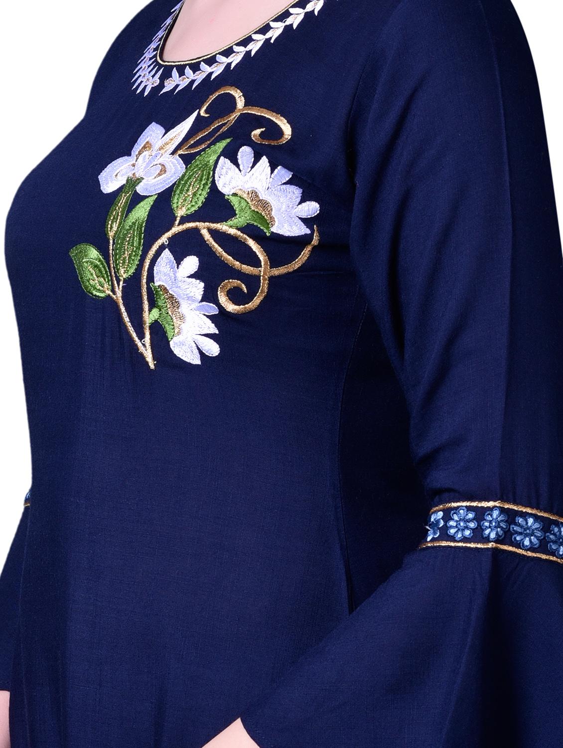 embroidered kurta palazzo set - 17476059 - Zoom Image - 4