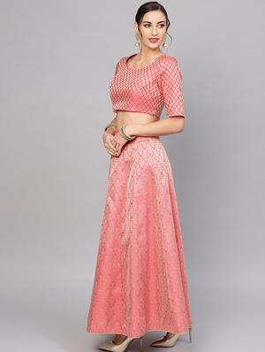 self design flared lehenga - 17476079 - Standard Image - 2