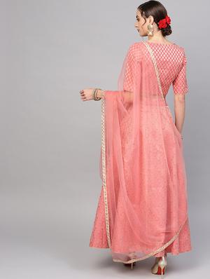 self design flared lehenga - 17476079 - Standard Image - 3