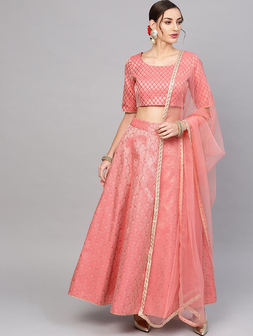 self design flared lehenga - 17476079 - Zoom Image - 1