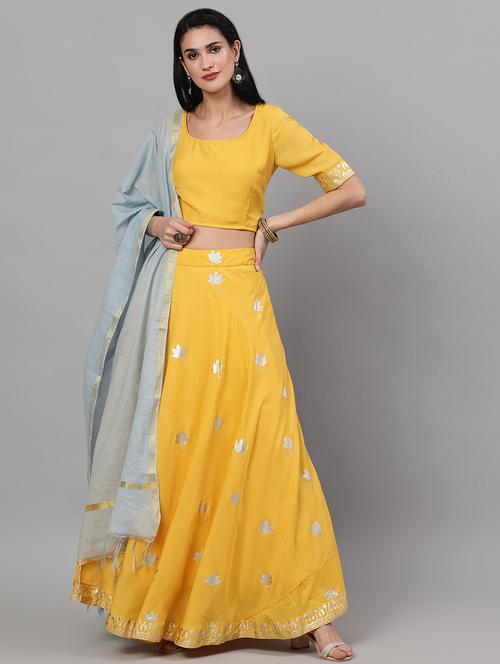 self design flared lehenga - 17476088 - Standard Image - 1