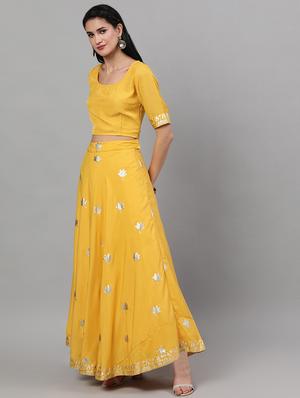 self design flared lehenga - 17476088 - Standard Image - 2