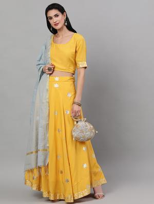 self design flared lehenga - 17476088 - Standard Image - 4