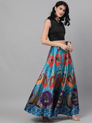 printed flared lehenga - 17476111 - Standard Image - 2