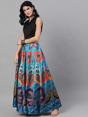 printed flared lehenga - 17476111 - Standard Image - 3