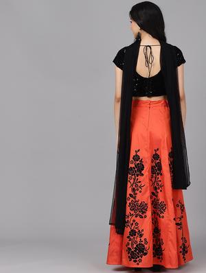 printed flared lehenga - 17476112 - Standard Image - 3