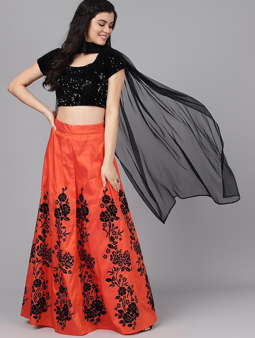 printed flared lehenga - 17476112 - Zoom Image - 1