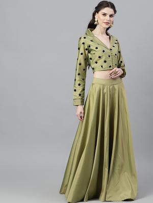 plain flared lehenga - 17476120 - Standard Image - 2