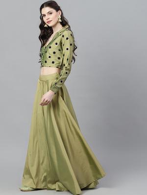 plain flared lehenga - 17476120 - Standard Image - 3