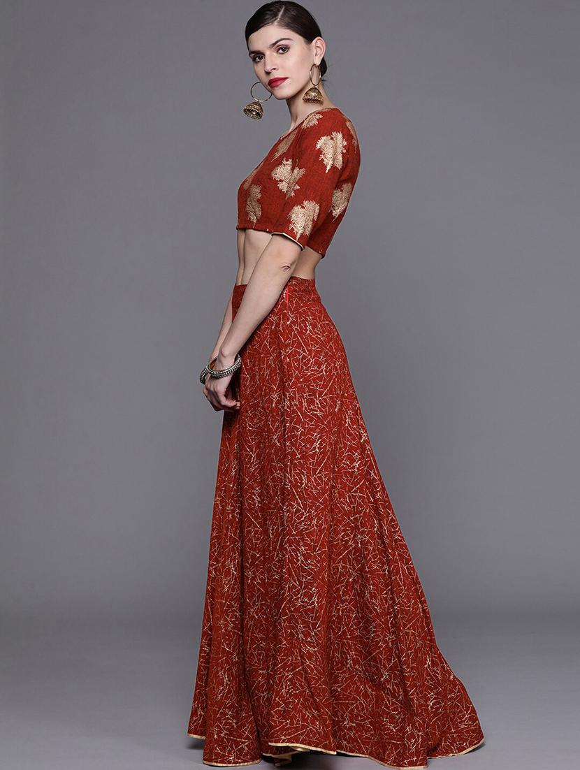 printed flared lehenga - 17476130 - Zoom Image - 2