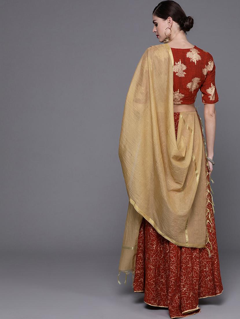 printed flared lehenga - 17476130 - Zoom Image - 3