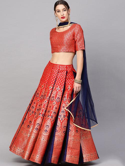 self design flared lehenga - 17476149 - Standard Image - 1