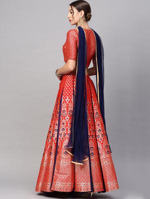 self design flared lehenga - 17476149 - Standard Image - 3