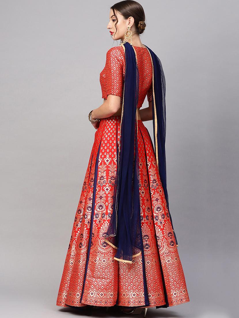 self design flared lehenga - 17476149 - Zoom Image - 3