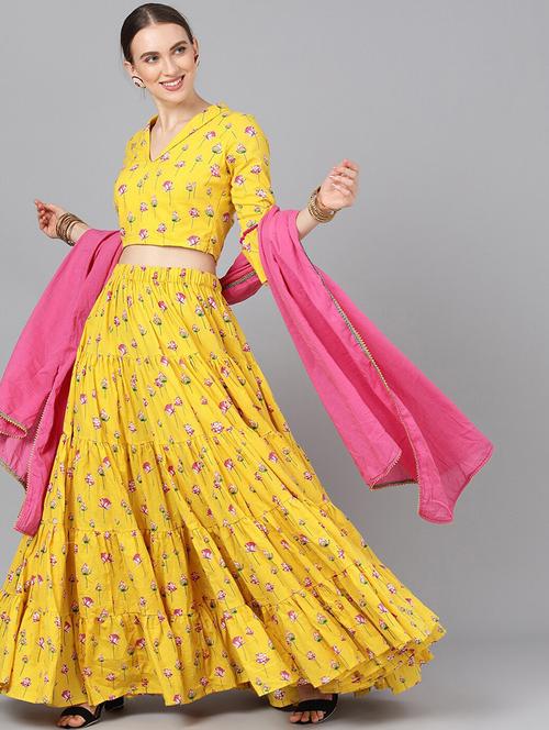 printed flared lehenga - 17476157 - Standard Image - 1