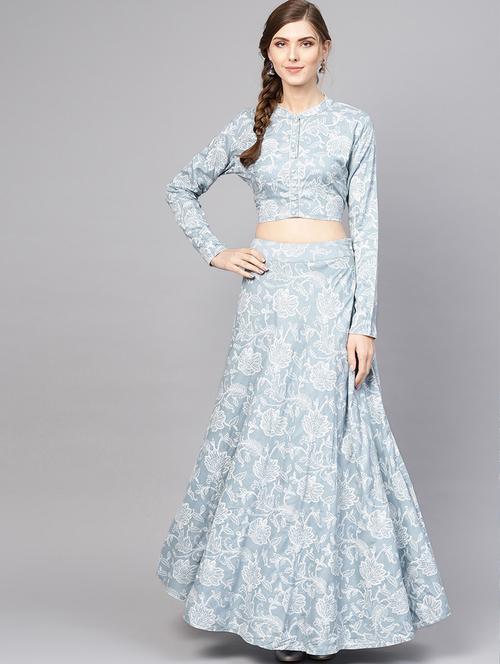 printed flared lehenga - 17476189 - Standard Image - 1